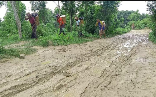 সড়ক যেনো মরণ ফাঁদ, দূর্ভোগে ৫০ গ্রামের মানুষ 