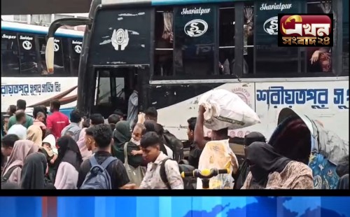নাড়ির টানে বাড়ি ফেরা: মানুষের ভিড়ে ঠাসা গণপরিবহন.. 