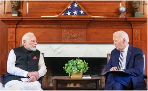 মোদি বাংলাদেশের বর্তমান পরিস্থিতি নিয়ে যুক্তরাষ্ট্রের প্রেসিডেন্ট জো বাইডেনের সঙ্গে দ্বিপাক্ষিক বৈঠক। 