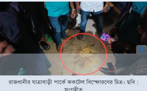 যাত্রাবাড়ী পার্কে ককটেল বিস্ফোরণে ঘটনায় একজন আহত 