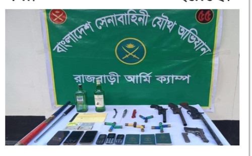 রাজবাড়ীতে অস্ত্র-গুলিসহ মজনু গ্রুপের ৫ চাঁদাবাজ গ্রেপ্তার 