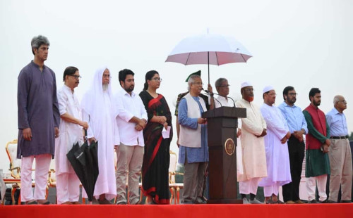 জুলাই ঘোষণাপত্র’ পাঠ করেছেন প্রধান উপদেষ্টা অধ্যাপক ড. মুহাম্মদ ইউনূস 